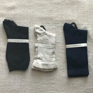 Liz Claiborne Sock Trio – Size 9–11 (Black, White, Navy) - NWT